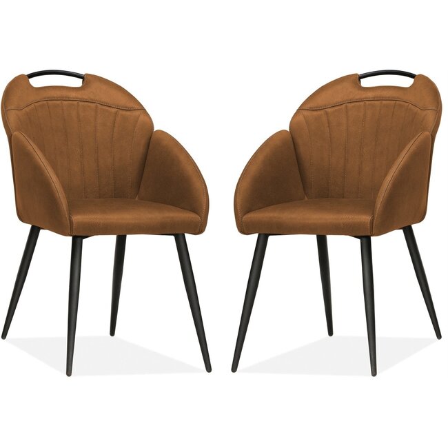 MX Sofa Chaise Belize - Cognac (lot de 2 chaises)