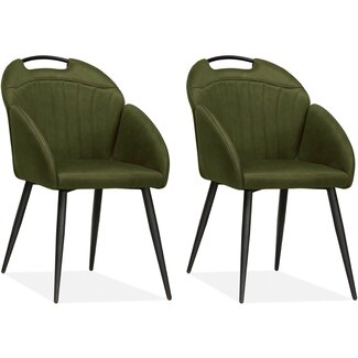 MX Sofa Chaise Belize - Vert mousse (lot de 2 chaises)