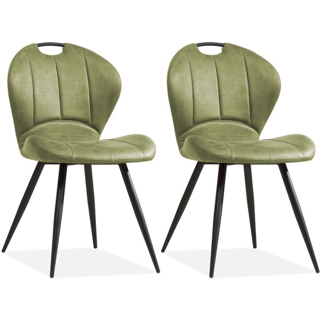 MX Sofa Eetkamerstoel Miracle - Olive (set van  2 stuks)