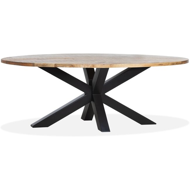 Oval mango wood dining room table SYLVANA