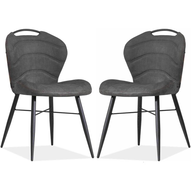 MX Sofa Chaise de salle à manger Talent luxor - coloris Anthracite (lot de 2 chaises)