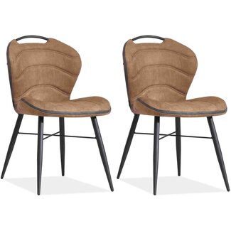 MX Sofa Krzesło do jadalni Talent - Cognac (zestaw 2 krzeseł)