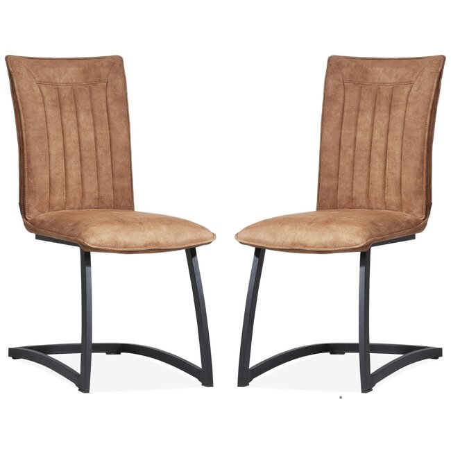 MX Sofa Chaise Amara - cognac (lot de 2 chaises)
