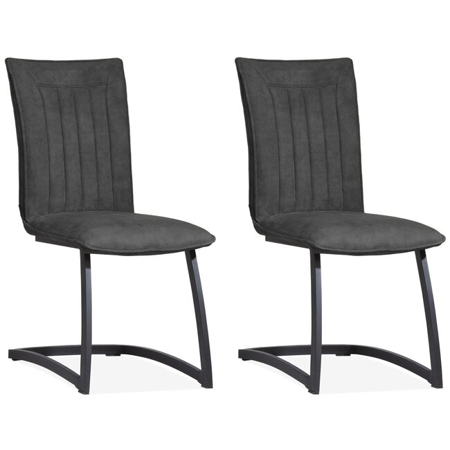 MX Sofa Krzesło Amara - antracyt (zestaw 2 krzeseł)