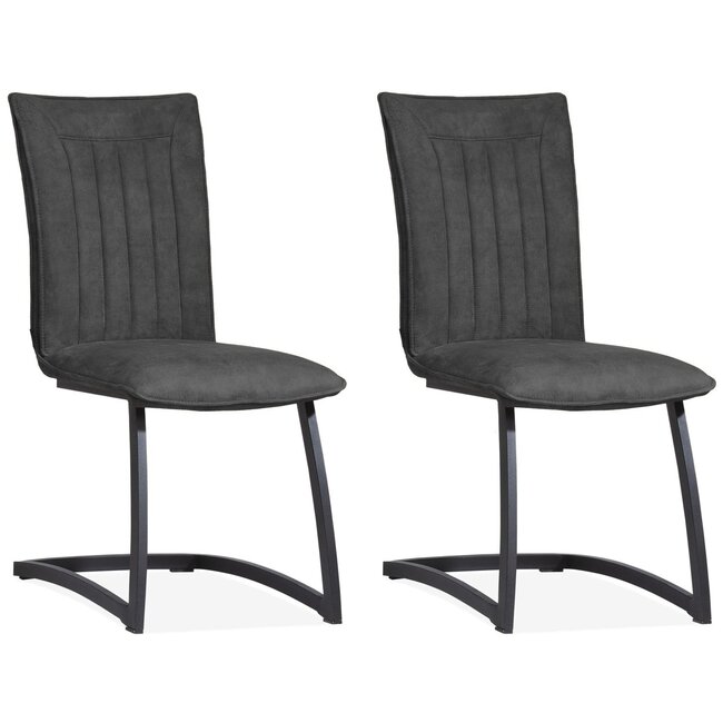 MX Sofa Stoel Amara - antraciet (set van 2 stoelen)