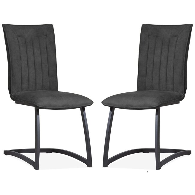 MX Sofa Amara Stuhl - anthrazit (2er-Set)