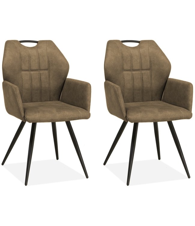 optocht longontsteking Plenaire sessie Eetkamerstoel Puck - Taupe (set van 2 stoelen) | DecoMeubel - Decomeubel