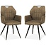 MX Sofa Chaise de salle à manger Puck - Taupe (lot de 2 chaises)