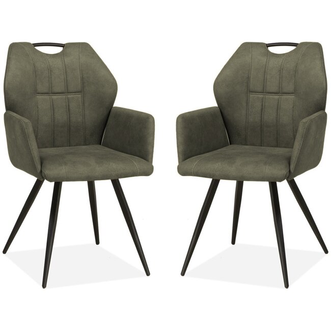 MX Sofa Esszimmerstuhl Puck - Moosgrün (2er-Set)