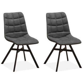 MX Sofa Krzesło do jadalni Nynke - Antracyt (zestaw 2 krzeseł)