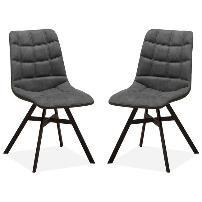 MX Sofa Eetkamerstoel Nynke - Antraciet (set van 2 stoelen)
