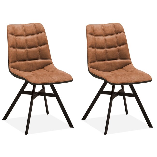 MX Sofa Eetkamerstoel Nynke - Cognac (set van 2 stoelen)