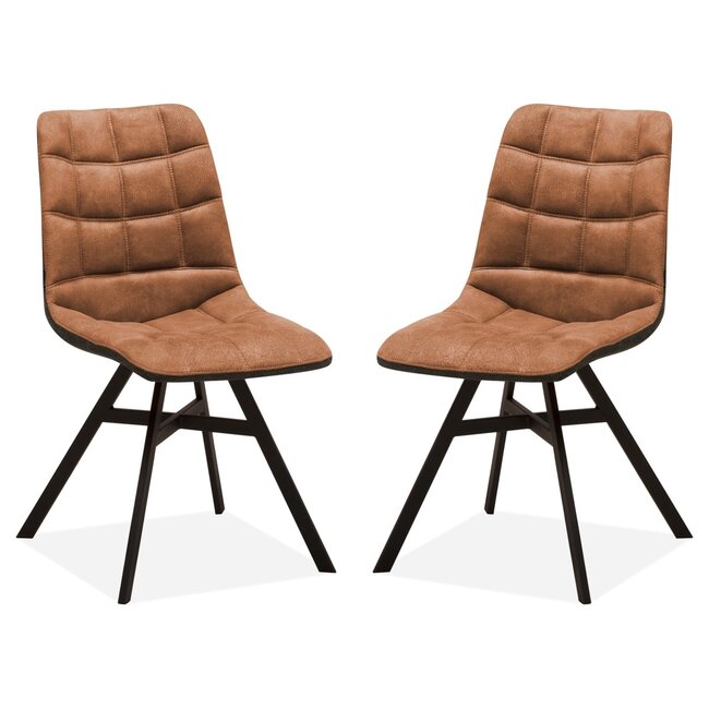 MX Sofa Esszimmerstuhl Nynke - Cognac (2er-Set)