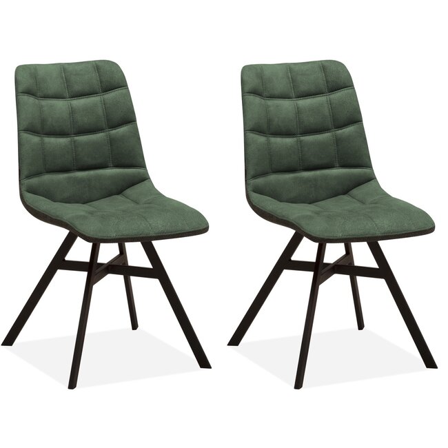 MX Sofa Krzesło do jadalni Nynke - Zielony mech (zestaw 2 krzeseł)