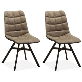 MX Sofa Chaise de salle à manger Nynke - Taupe (lot de 2 chaises)