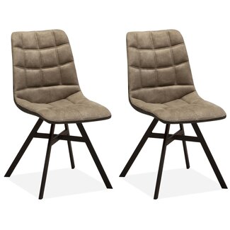 MX Sofa Chaise de salle à manger Nynke - Taupe (lot de 2 chaises)