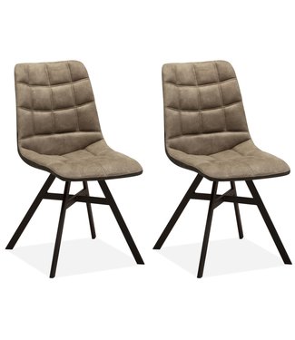 MX Sofa Eetkamerstoel Nynke - Taupe (set van 2 stoelen)