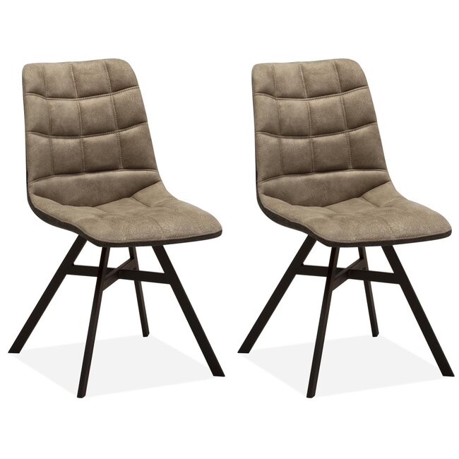 MX Sofa Krzesło do jadalni Nynke - Taupe (zestaw 2 krzeseł)