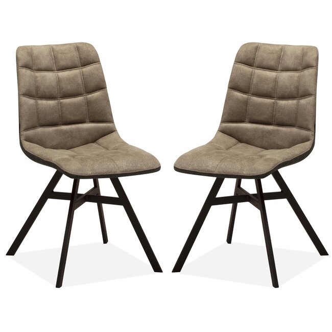 MX Sofa Eetkamerstoel Nynke - Taupe (set van 2 stoelen)