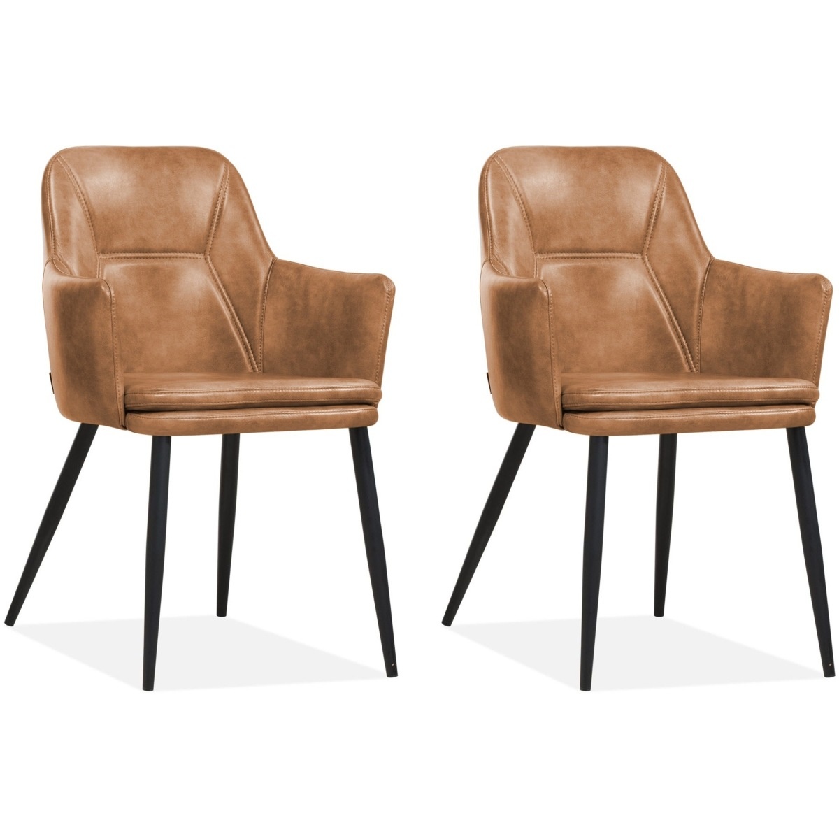 negatief Maria Spuug uit Stoel Venz - MX Sofa - kleur Cognac (set 2 stoelen) - Decomeubel -  Decomeubel