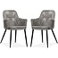 MX Sofa Venz Stuhl, Farbe Hellgrau (Set mit 2 Stühlen)