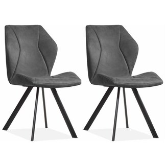 MX Sofa Dining room chair Alicia - Steel (set of 2 chairs)
