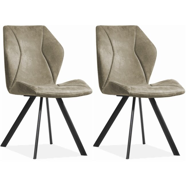 MX Sofa Dining chair Alicia - Pebble (set of 2 chairs)