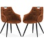 MX Sofa Chaise de salle à manger Ayla - Cognac (lot de 2 chaises)
