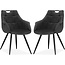 MX Sofa Chaise de salle à manger Ayla - Anthracite (lot de 2 chaises)