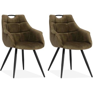 MX Sofa Dining room chair Ayla - Moss (set of 2 chairs)