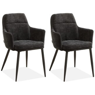 MX Sofa Dining chair Donna - Black (set of 2 chairs)