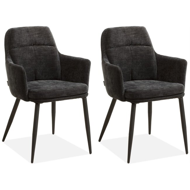 MX Sofa Dining chair Donna - Black (set of 2 chairs)