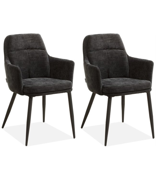 MX Sofa Krzesło do jadalni Donna - Black (zestaw 2 krzeseł)
