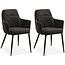 MX Sofa Chaise de salle à manger Donna - Noir (lot de 2 chaises)