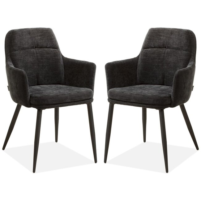 MX Sofa Esszimmerstuhl Donna - Schwarz (2er-Set)