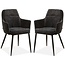 MX Sofa Chaise de salle à manger Donna - Noir (lot de 2 chaises)