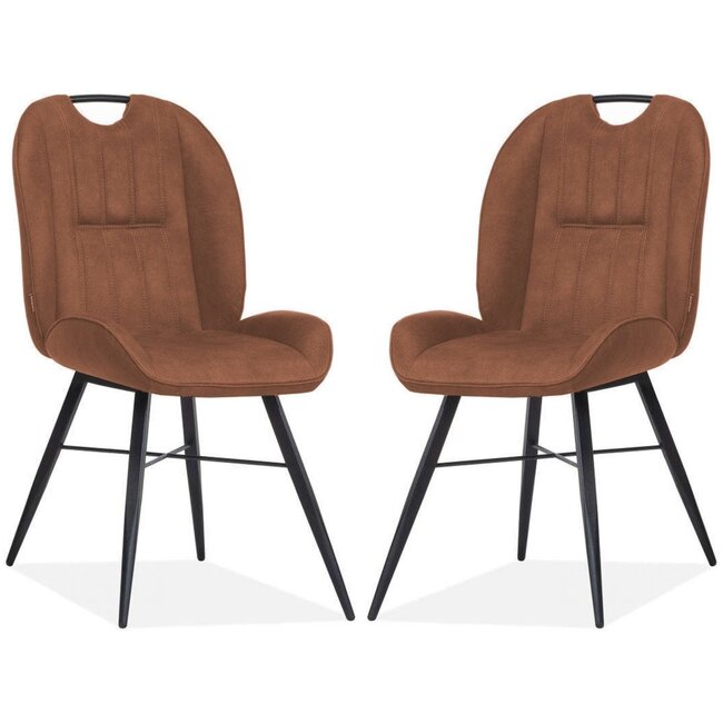 MX Sofa Shelton Esszimmerstuhl – Cognac (2er-Set)