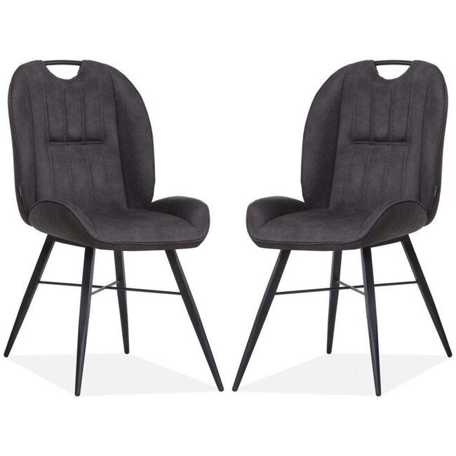 MX Sofa Chaise de salle à manger Shelton - Anthracite (lot de 2)