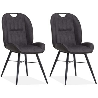 MX Sofa Dining room chair Shelton - Anthracite (set of 2 chairs)