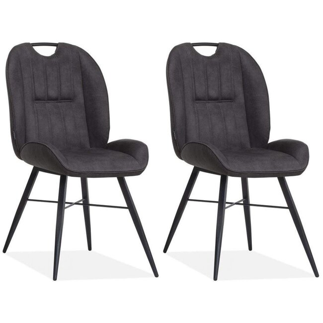 MX Sofa Dining room chair Shelton - Anthracite (set of 2 chairs)