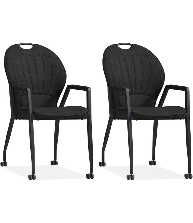 MX Sofa Krzesło Frizz - Antracyt (zestaw 2 szt.)