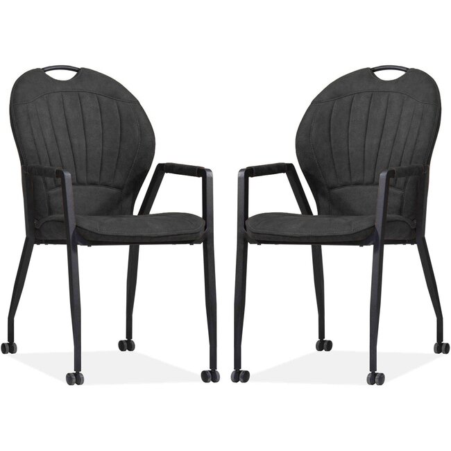 MX Sofa Stuhl Frizz - Anthrazit (2er-Set)