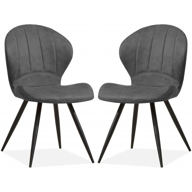 MX Sofa Eetkamerstoel Magic - Steel (set van 2 stuks)