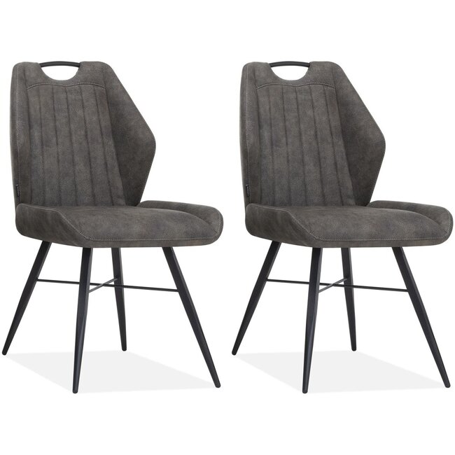 MX Sofa Dining room chair Torro luxor color: Anthracite (set of 2 chairs)