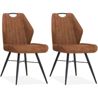 MX Sofa Dining room chair Torro - Cognac (set of 2 chairs)