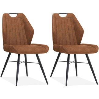MX Sofa Krzesło do jadalni Torro - Koniak (zestaw 2 krzeseł)