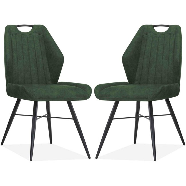 MX Sofa Esszimmerstuhl Torro Luxor Farbe: Moosgrün (Set mit 2 Stühlen)