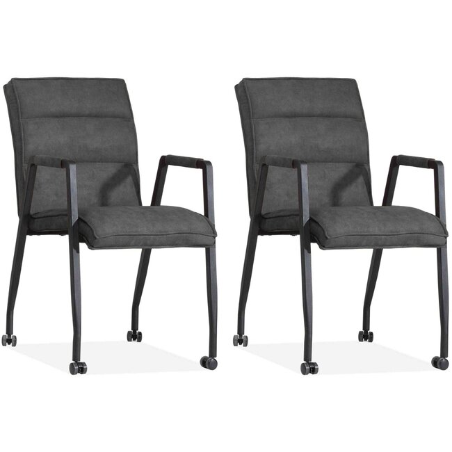 MX Sofa Stoel Tyrza - Antraciet (set van 2 stuks)