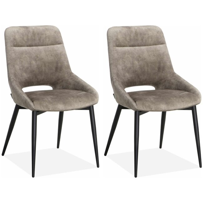 MX Sofa Chaise de salle à manger Chili en tissu velours luxueux - Clay (lot de 2 chaises)