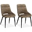 MX Sofa Chaise de salle à manger Chili en tissu velours luxueux - Latte (lot de 2 chaises)